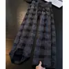 Pantalones a cuadros sueltos retro americanos para hombre, pantalones de otoño rectos fluidos, pantalones casuales a cuadros de ajuste limpio para deportes