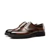 Zapatos Formales de Cuero Británicos Brogue de Primavera para Hombre Zapatos de Boda Suela Gruesa Elevadores Zapatos de Moda Trendy para Hombre