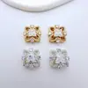 Cobre Chapado en Oro Incrustado con Circonita Cuentas Espaciadoras de Múltiples Agujeros Pulsera de Cristal Hecha a Mano para Bricolaje Collar de Perlas Joyería Accesorios de Cuentas