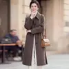 Abrigo cruzado nuevo otoño e invierno 2026, casual, adelgazante, elegante, moderno cárdigan, abrigo de lana suelto versátil
