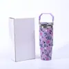 Taza de Hielo Serie de Flores 3D Nueva Transfronteriza Taza Aislada de Acero Inoxidable 304 Taza de Doble Uso Conveniente Portátil