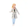 E-commerce Transfronteiriço Vestido para Boneca Barbie de 11 Polegadas 30cm Roupa Externa Pequena e Cheirosa Roupa Externa de Lã Calça de Couro Pronta para Venda