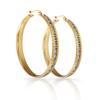 Pendientes de Aro Redondos Grandes de Oro de 18 Quilates Incrustados con Diamantes, Transfronterizos Europeos y Americanos, Elegantes y Sencillos, Pendientes de Aro Elegantes para Mujer, Venta al por Mayor desde el Fabricante