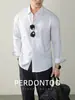 [Contiene Lana de Oveja + Modal] Camisa de Manga Larga de Color Puro, Lujosa y Amigable con la Piel para Hombre, Versátil y con Caída para Uso en Negocios