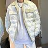Chaqueta acolchada de algodón a cuadros estilo Chanel francés para hombre, invierno, gruesa, nicho, alta gama, para parejas, acolchada de algodón, oversize, moderna