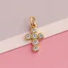 Accesorios para Joyería DIY de Plata S925 Colgante de Cruz Incrustado con Circonita Colgante Material de Cuentas Accesorios para Pulsera Collar