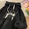Sudadera con capucha rígida de peso pesado para hombre, marca de moda estilo americano para primavera y otoño, chaqueta sudadera con forro polar burdeos para jóvenes de otoño e invierno