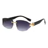 Gafas de Sol Sin Marco Estilo Milenial, Gafas Versátiles de Personalidad de Gama Alta, Gafas de Moda Anti-UV para Fotografía Callejera al Aire Libre