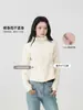 Moda Feminina Nova Outono 2026 Série Lu Moletom de Lã Slim Fit com Zíper Duplo e Capuz Jaqueta Quente