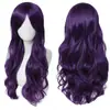 Cos peluca larga rizada anime europea y americana 70cm universal cabello largo rizado cosplay multicolor natural esponjoso tocado