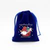 Bolsa de terciopelo azul zafiro al por mayor de fábrica para Navidad, bolsa de embalaje para dulces de manzana navideña, bolsa de regalo, bolsillo de lote transfronterizo