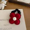 Acessórios de Cabelo Elegantes para Meninas com Estampa Xadrez Floral Vermelho Presilhas Versáteis Scrunchies Listrados de Alta Qualidade Elásticos de Cabelo Grampos de Cabelo