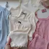 Pijama de Verano para Niñas, Delgado, Transpirable, Algodón, Malla, Ropa de Casa, Ropa sin Mangas tipo Chaleco de Tirantes para Bebés Niñas