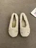 Zapatos peludos de estilo hada suave para mujer, Novedad Invierno 2026 Versión Coreana Zapatos de algodón de suela blanda, Mocasines planos forrados de vellón