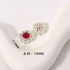 Pulsera de perlas de cristal rosa con agujero pasante, collar con incrustaciones huecas de cuentas de circonita de colores bañadas en cobre, accesorios de joyería