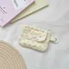 511221 Portatarjetas de Pana Estampada Bolsa para Guardar Monedas Cartera de Mujer Portatarjetas con Cremallera Bolsa para Tarjetas Bancarias y de Identificación