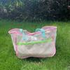Bolso de Playa de Contraste Estilo Coreano Bolso de Hombro de Gran Capacidad para Salir Combinación Perfecta para Traje de Baño Toalla de Playa Bolsa de Almacenamiento para Artículos de Tocador
