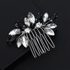 L3017 Carlo Jewelry - Peineta negra con cristales para el pelo, tocado para novia, accesorios para el pelo de boda, hecho a mano con diamantes de imitación