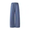 Muqiu Moda Masculina Verão 2026 Novo Azul Trabalho Francês Calças Casuais Lavadas Retro de Nove Pontos Roupa de Trabalho Masculina Comprimento 9/10