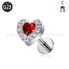 F136 Liga de Titânio Piercing Labial Rosca Interna Brinco de Lóbulo Brinco de Cartilagem Auricular Tamanho Completo G23 Brinco Coclear Piercing Implantável Joias