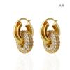 Aretes Versátiles Retro Europeos y Americanos con Incrustaciones de Diamantes, Aros Dobles, Desmontables, Multipropósito, Aretes Elegantes, Creativos y Exquisitos