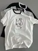 La textura es no más que diseño tridimensional cepillo de dientes bordado línea roja cuerda cachorro manga corta cuello redondo estilo casual camiseta 90% algodón damas