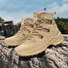 Otoño Invierno Comercio Exterior Tallas Grandes Botas de Montaña de Caña Alta para Exteriores Botas Tácticas para Exteriores Botas del Desierto Zapatos de Entrenamiento Transfronterizos para Acampar para Hombres Hombres