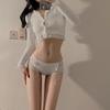 Ropa interior para mujer Sexy Transpirable Cómoda Suave y sin Marcas Encaje Cintura Media Estilo Fresco Calzoncillos con Volantes Calzoncillos de Verano para Mujer