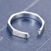 Anillo Abierto de Plata de Ley S925 Simple y Único Geométrico Hexagonal Cepillado para Mujer Joyería de Plata de Ley Estilo Coreano Venta al por Mayor