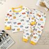 Conjunto de roupa íntima infantil algodão pijama meninas bebê roupas de outono calça comprida algodão meninos roupas de casa roupas infantis atacado