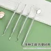 Acero Inoxidable Herramientas de Dentista Sonda de Doble Punta Espejo Bucal Set de Herramientas Dentales Herramienta de Limpieza y Cuidado de Sarro Dental
