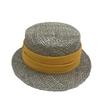 Sombrero Plano de Ala Pequeña Japonés Sombrero de Paja de Verano para Niños Protección Solar Tejido a Mano Sombrero Plano de Pasto Salado Banda Plegada Sombrero Parasol