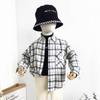 Nova Camisa Infantil Do Bebê Dos Homens Elegante Casual Na Moda Camisa Xadrez De Algodão Outono Moda Infantil Cardigan De Lapela