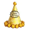 Sombrero de Cumpleaños para Niños y Adultos Punto Láser Reflectante Gorra Puntiaguda de Bola Gorra Puntiaguda de Fiesta Gorra de Corona Gorra de Bola Mao
