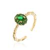 Anillo nicho femenino de diseño antiguo australiano, cobre chapado en oro de 18 quilates con micro incrustaciones de circonita, anillo abierto geométrico nuevo de suministro transfronterizo