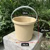 Cubos de Agua de Plástico Engrosado al por Mayor, Cubos de Plástico Portátiles para el Hogar, Cubos de Agua Redondos Grandes Rojos, Cubos de Agua, Cubos de Regalo