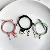 Vento Vermelho da Internet elástico pequeno corda de mão pulseira de casal um par de cordas de cabelo atraentes para meninas corda de cabelo Vento Vermelho da Internet amor magnético