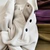 Sudaderas Cálidas Engrosadas para Mujer Sudadera de Terciopelo Australiano con Botones de Remache Chaqueta Casual de Invierno para Mujer con Cuello Alto y Manga Larga