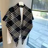 Cachecol Xale Triângulo Xadrez Britânico Feminino Outono Inverno Cachecol Quente de Alta Qualidade Versátil Cardigan de Tricô Externo Aquecedor de Pescoço