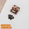 Pestillo de aleación de zinc, de montaje superficial, cerrojo cuadrado para puerta, mecanismo de bloqueo giratorio izquierdo y derecho, pestillo antirrobo, negro, de montaje superficial, cerrojo mini para puerta