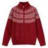 Ropa ACU para Hombre Cárdigan Jacquard Retro Fair Isle Suéter de Punto para Hombre 2026 Otoño/Invierno Cuello Alto Chaqueta de Marca Moderna para Hombre