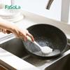 Fasola Escova de Limpeza de Cabo Longo para Cozinha Doméstica Descontaminação Escova para Lavar Panelas Escova para Lavar Louça Pendurável Pia Fogão Escova de Limpeza
