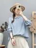 Otoño 2026 Estilo Japonés Parche Bordado de Encaje Patchwork Camisa de Manga Larga Cardigan Color Sólido para Mujer Top de Algodón Amigable con la Piel