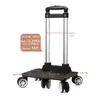 Varilla de sujeción Mochila Varilla de sujeción Soporte Rueda universal Aleación de aluminio Plegable Portátil Varilla de sujeción con freno Rueda de avión de 6 ruedas Varilla de sujeción