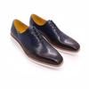 Sapatos de Couro Masculinos Casuais de Negócios Sapatos de Couro Couro Genuíno Combinação de Cores Moda Sapatos Masculinos Feitos à Mão com Cadarço Planos Sapatos Versáteis Transfronteiriços