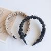Diadema de Cuero Plegada Corea del Sur Dongdaemun Retro Cyber Popular de Ala Ancha Simple para Recoger el Cabello Presión en la Parte Superior del Cráneo Accesorios para el Cabello
