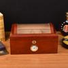 Caixa Umidificadora para Charutos Grande Capacidade Dupla Camada Madeira de Cedro Caixa para Cigarros Acrílico Plexiglass Curvo Selado Armário para Charutos