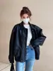 Moda Retro Japonesa Color Sólido Lujo Ligero Chaqueta con Solapa Estilo Motociclista Unisex Otoño Tendencia Simple Chaqueta de Cuero Abrigo de Moda