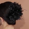 Nuevo estilo, pinza de plumas con dije para mujer, hecha a mano, con flores, ligera, de lujo, para exhibir el cabello, accesorios grandes para el cabello de alta gama, horquilla.
