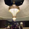Lustre de Cristal Grande Luxuoso Criativo para Hall de Hotel Salão de Banquetes Lâmpada Personalizada Villa Luz Luxuosa Lustre para Sala de Estar Duplex